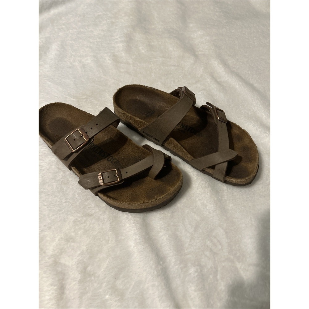 Birkenstock Mayari Brown Toe Loop Sandals EU 35 US 4 Narrow Germany - Picture 2 of 7